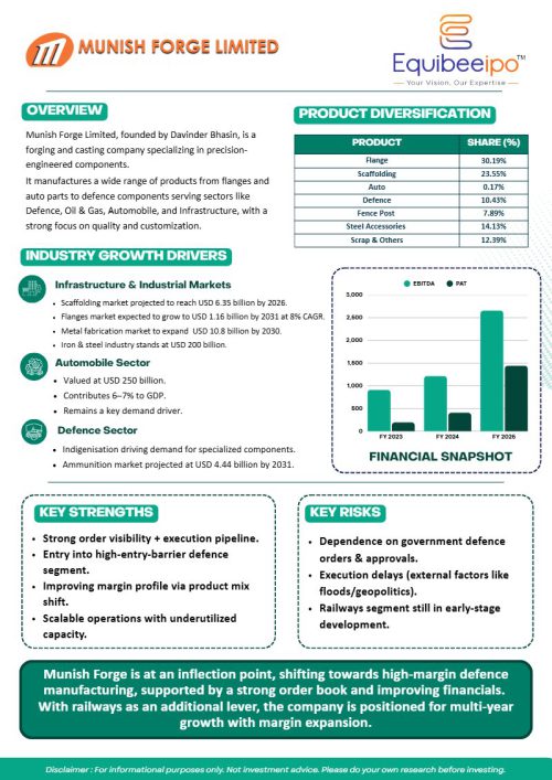 First page of the Munish Forge Limited report